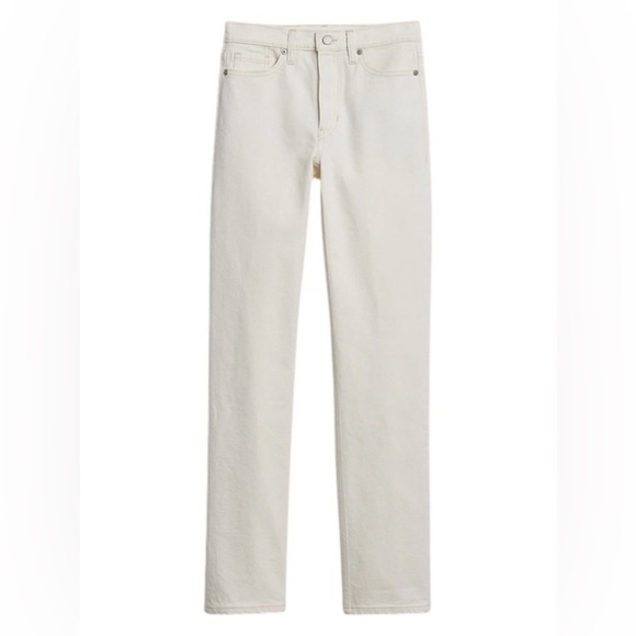 Banana Republic High Rise Straight Leg Slim Fit Jeans White Size 26 - Picture 1 of 13